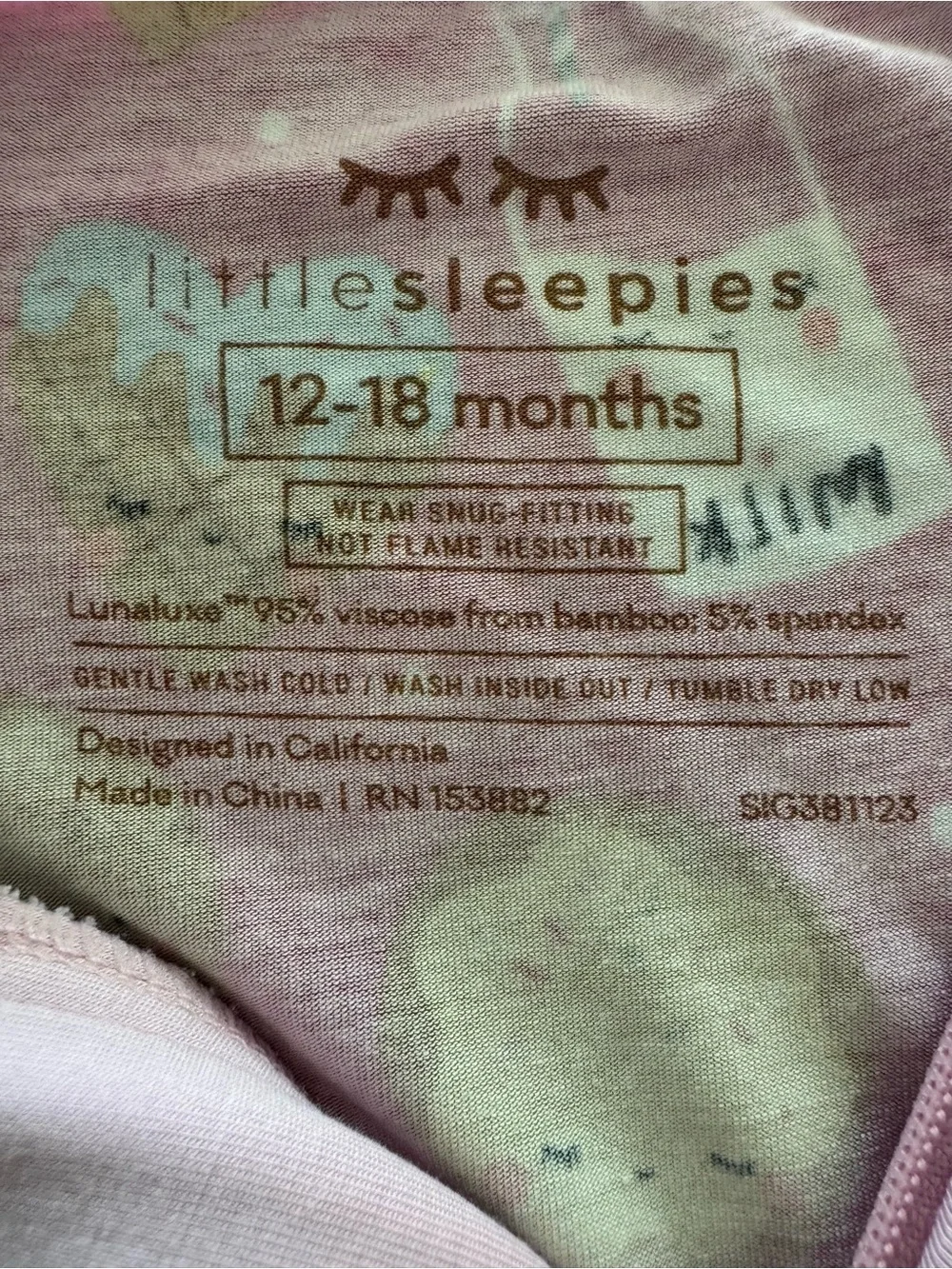 Little Sleepies pink Cookies & Milk Shorty Romper - 12-18m